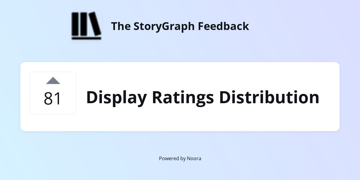 Display Ratings Distribution Requests/Ideas The StoryGraph