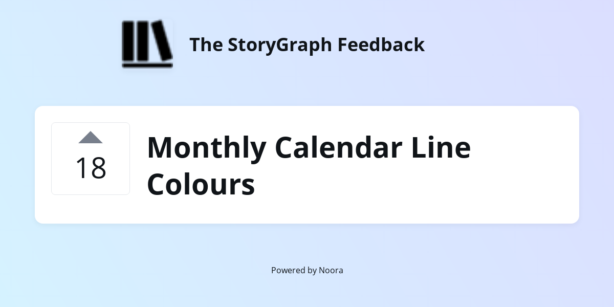 Monthly Calendar Line Colours | Requests/Ideas | The StoryGraph