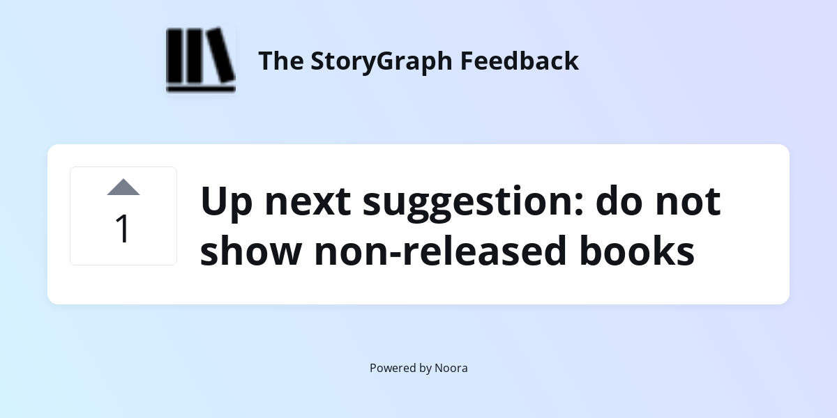 Up next suggestion: do not show non-released books | Requests/Ideas ...